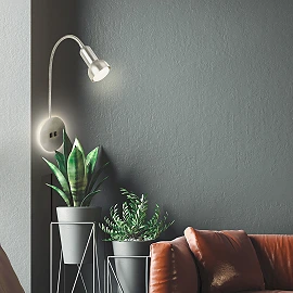 Backlight wall lamp 39 cm, E14, max 10 W, matt nickel (IP20)