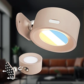 LED battery wall light TARI 1.6W 160lm CCT, dimmable, USB-C, beige (Briloner)