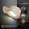 LED battery wall light TARI 1.6W 160lm CCT, dimmable, USB-C, beige (Briloner)