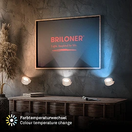 LED battery wall light TARI 1.6W 160lm CCT, dimmable, USB-C, beige (Briloner)