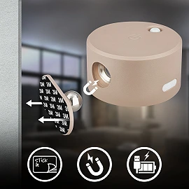 LED battery wall light TARI 1.6W 160lm CCT, dimmable, USB-C, beige (Briloner)