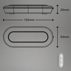Briloner ROW Push LED light, 0,4W, 68lm, 6500K, 2280-014