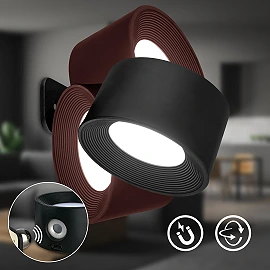 TARI wall light, adhesive magnetic, 3W, 210lm, black