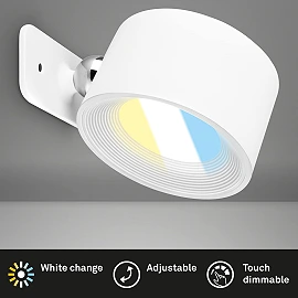 TARI wall light, adhesive magnetic, 3W, 210lm, white