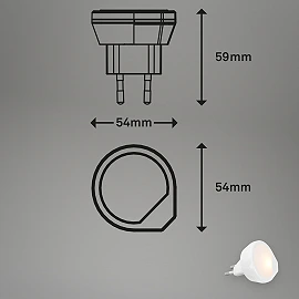 Briloner LED plug-in night light 5.9 cm 0.4W 1.5lm 3000K white (2199016)