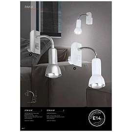PAKU plug-in light 1xE14 titanium (Briloner 2739014P)