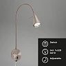 Flexible wall light, 45 cm, 1xGU10, 5W, 400 lm, matt nickel