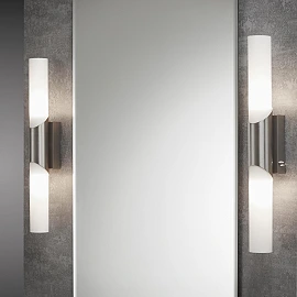 Sienas lampa 43,5 cm, 2×E14, max 2×40W, IP20, matēts niķelis (Briloner)