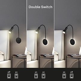Backlight wall lamp 39 cm, 1×E14 max 10W, black (Briloner 2178015)