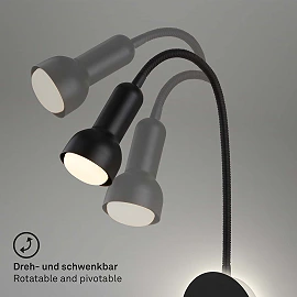 Backlight wall lamp 39 cm, 1×E14 max 10W, black (Briloner 2178015)