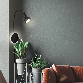 Backlight wall lamp 39 cm, 1×E14 max 10W, black (Briloner 2178015)