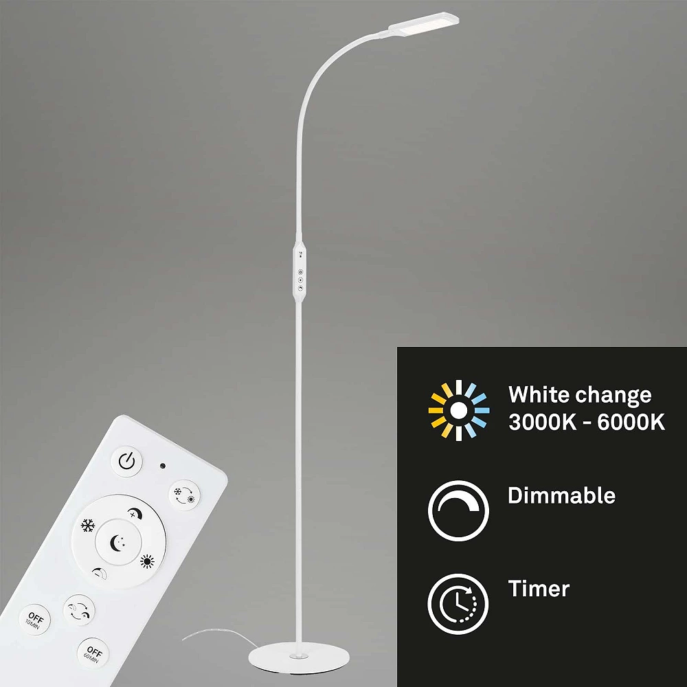 LED CCT touch floor lamp Ø 24 cm, 8W, 700lm, white (Briloner)