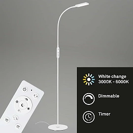 LED CCT touch floor lamp Ø 24 cm, 8W, 700lm, white (Briloner)