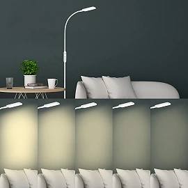 LED CCT touch floor lamp Ø 24 cm, 8W, 700lm, white (Briloner)