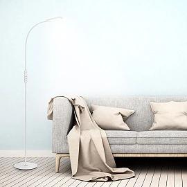 LED CCT touch floor lamp Ø 24 cm, 8W, 700lm, white (Briloner)