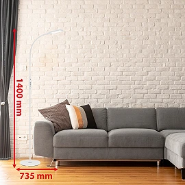 LED CCT touch floor lamp Ø 24 cm, 8W, 700lm, white (Briloner)