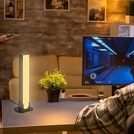 Smart LED RGBIC table lamp, 24 cm, 24W, 400lm, black