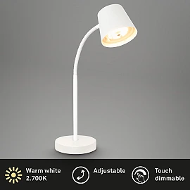 500lm Briloner Biwo Cordless Table Lamp white or black