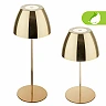 SERINA wireless LED table lamp, IP44, dimmable, gold