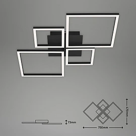 40W, square, LED ceiling lamp, 4000lm, 3000K, 3128-015