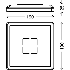 12W, LED light panel, 1400Lm, 4000K - square, surface mounted, Briloner, 3174-015
