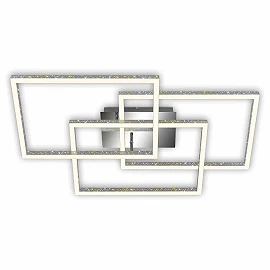 LED Ceiling Lamp Briloner 800×495 mm, 57 W, 6300 lm, aluminum chrome