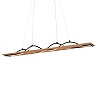 VINKA LED pendant light, wave shape, wood decor, black