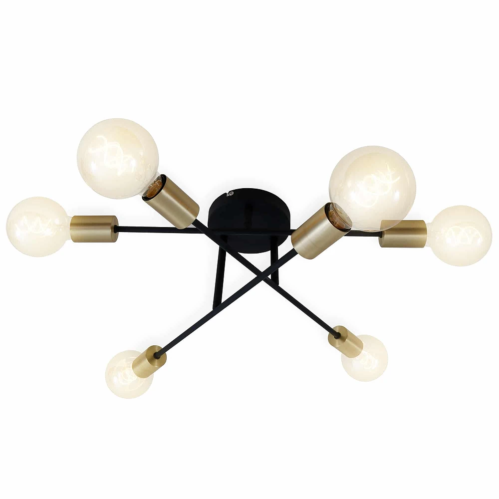 Ceiling Light Briloner Ø55.5 cm, 6x E27, black