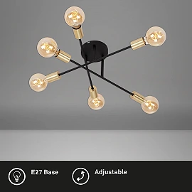 Ceiling Light Briloner Ø55.5 cm, 6x E27, black