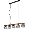 Pendant lamp "TAUNUS", 5x E14, metal/wood, 4077-055, Briloner