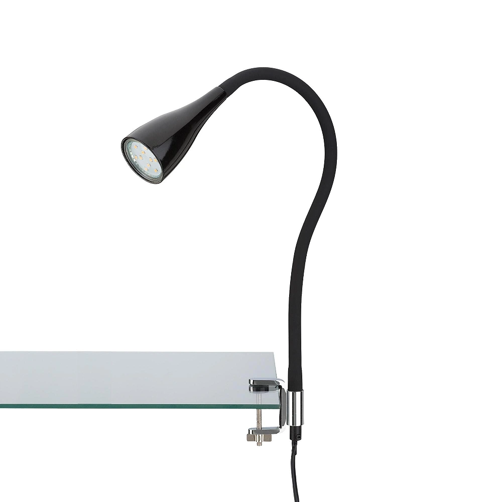 Flexible clip-on table lamp, 60 cm, 1xGU10, 3W, 250lm, black or white