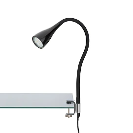 Flexible clip-on table lamp, 60 cm, 1xGU10, 3W, 250lm, black or white