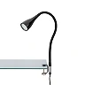 Flexible clip-on table lamp, 60 cm, 1xGU10, 3W, 250lm, black or white