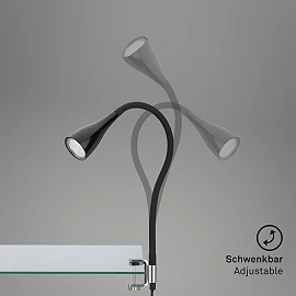 Flexible clip-on table lamp, 60 cm, 1xGU10, 3W, 250lm, black or white