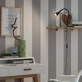 Flexible clip-on table lamp, 60 cm, 1xGU10, 3W, 250lm, black or white