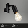 Plug-in socket light 9.5 cm, E27, max 25 W, IP20, black