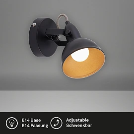 Spot lamp SOFT, 1x E14, max. 40W - 2049-015 - Briloner Prisma