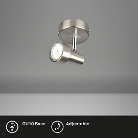 Spotlampa "SUB" 1 x 3W LED/GU10, matēts niķelis - 2843-012