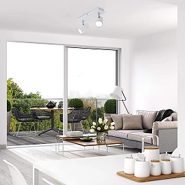 Spot gaismeklis "RUN" 2x GU10, melns/balts - 2857-02x Briloner