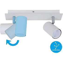 Spot gaismeklis "RUN" 2x GU10, melns/balts - 2857-02x Briloner