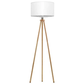 Floor lamp "Woody" 1x E27 max. 60W, white and wood - 1379-016