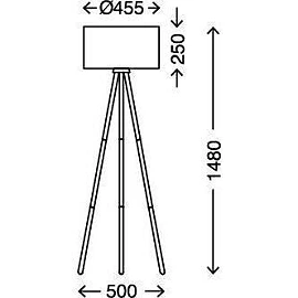 Floor lamp "Woody" 1x E27 max. 60W, white and wood - 1379-016