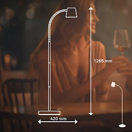 CIELO wireless LED floor lamp, dimmable, USB-C, white