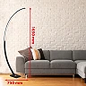 Black floor lamp "PIN", 18W, LED, aluminium - 1361-015