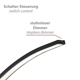 Black floor lamp "PIN", 18W, LED, aluminium - 1361-015