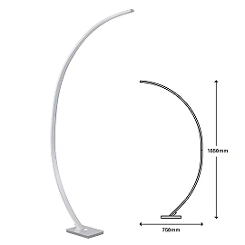 Floor lamp "PIN" 1 x LED 18W, matt aluminium - BRILONER - 1361-019