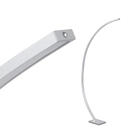 Floor lamp "PIN" 1 x LED 18W, matt aluminium - BRILONER - 1361-019