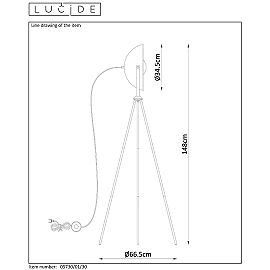 Floor lamp "SAND" 1 x E27 max. 60W, black and gold - 1380-015