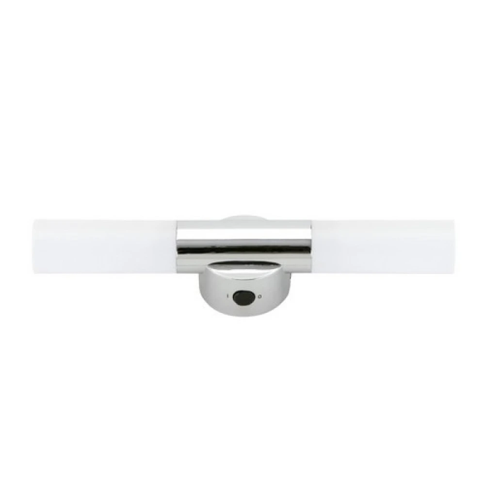 Bathroom light with switch 2 x E14 max. 9W IP20, chrome