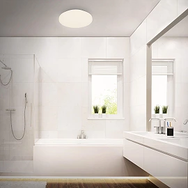 LED ceiling light, 12W, 1250lm, IP44, white